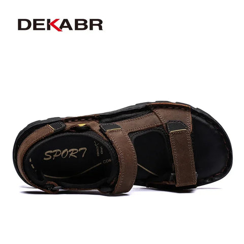 DEKABR Herren-Sandalen aus echtem Leder – Sommer-Strandschuhe 