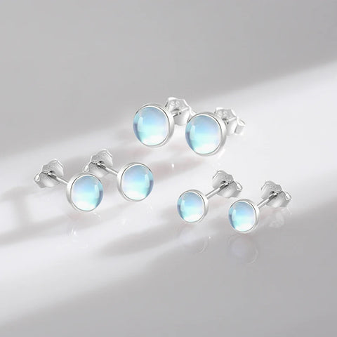 Modian 925 Sterling Silver Moonstone Stud Earrings