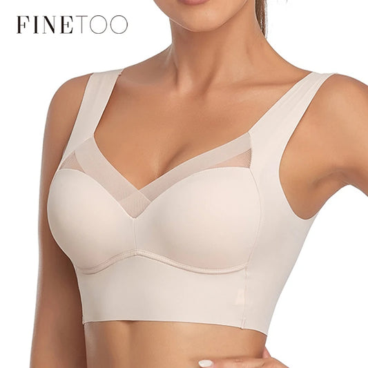 Women Seamless Plus Size Lace Push Up Sports Bra