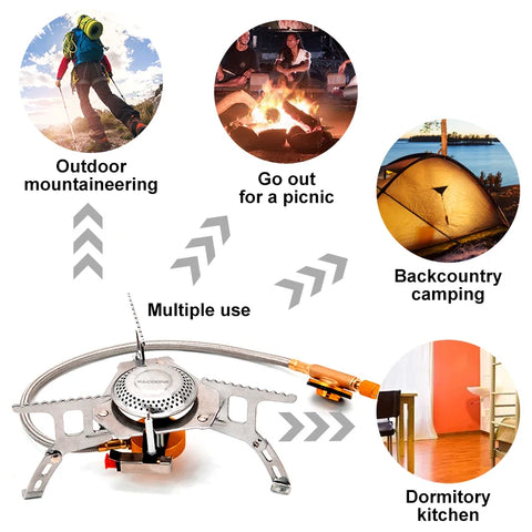 PACOONE Portable Camping Gas Stove - Ultralight Outdoor Cooker for Hiking and Picnics