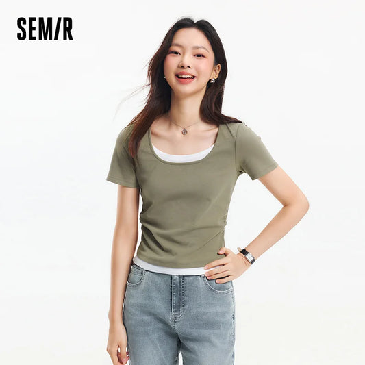 Semir dames cropped T-shirt met korte mouwen