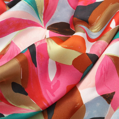 70cm Fashion Print Satin Silk Scarf for Women