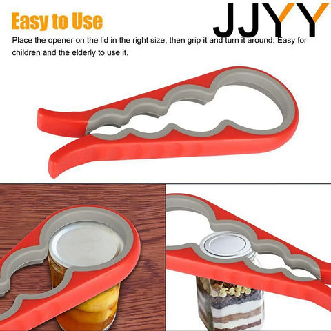 JJYY Multi-functional Home Kitchen Can Opener - Non-slip Twist Bottle Opener Tool