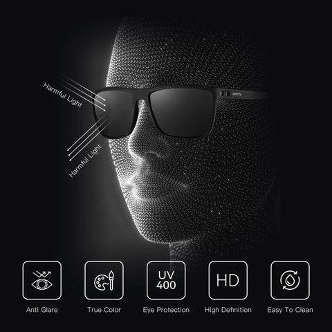 ZENOTTIC Retro Vierkante Gepolariseerde Zonnebril – Ultralichte TR90 UV400 Unisex Zonnebrillen