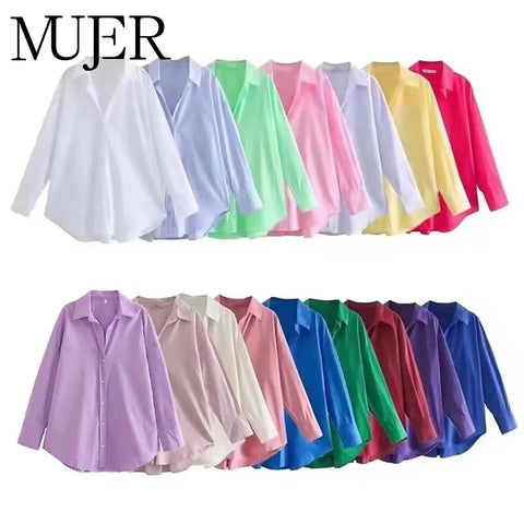 MUJER Women Multicolour Button Up Shirt