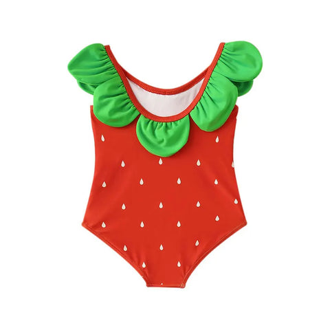 Tregren Peuter Babymeisje Watermeloen Zaden Print Badpak