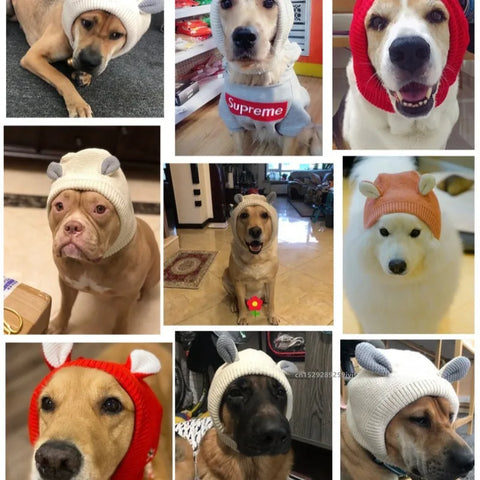 Winter Warm Dog Hat Ear Muffs - Noise Protection & Windproof Ears Covers for Small and Medium Puppies