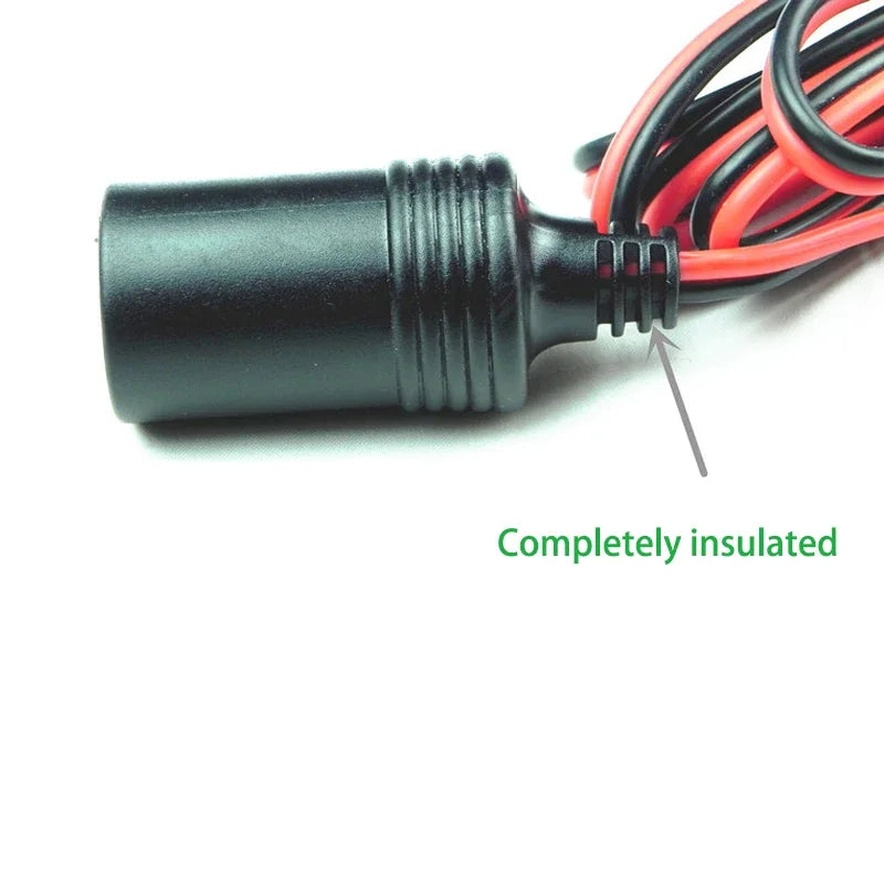Car Battery Terminal Clip-on Cigarette Lighter Power Socket Adapter for 12V Camping and Christmas