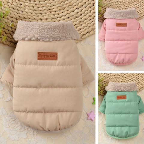 Cozy Winter Pet Jacket for Small to Medium Dogs – Stylish and Warm Puppy Coat with Fur Collar