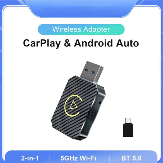Wireless CarPlay Android Auto Adapter - 2 in 1 Mini Ai Box