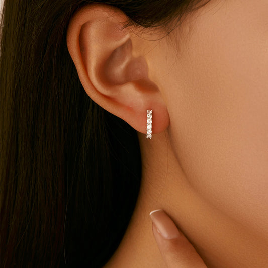 MODIAN D Color Moissanite Small Hoop Earrings