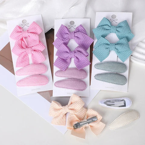 Set van 4 schattige BB-clips en strikken voor babymeisjes - handgemaakte haaraccessoires 