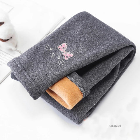 Warm Cotton Velvet Leggings for Girls 2-8 Years