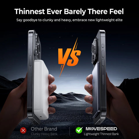 MOVESPEED S05 Slim 5000mAh Magnetic Power Bank – Wireless Fast-Charge