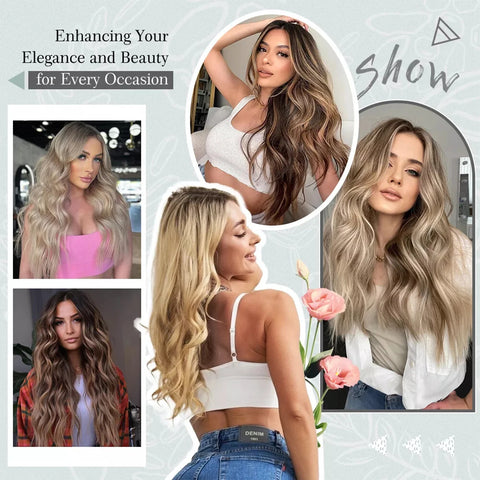 22 Inch U-Shaped Hair Extensions with Clips