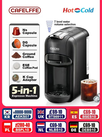 Cafelffe 5-in-1 koffiezetapparaat met meerdere capsules