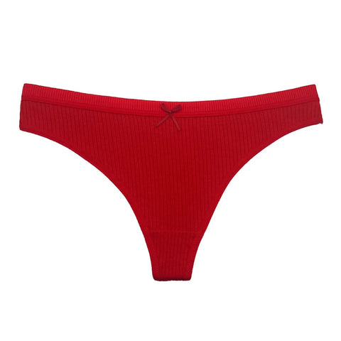 5 PCS/Set Women Cotton Thongs Panties - Sexy Low Waist G-String Ladies Brazilian Lingerie