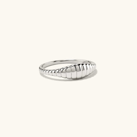 eManco Simple Fashion Style Texture Tail Ring - Classic Stainless Steel Couple Jewelry for Weddings