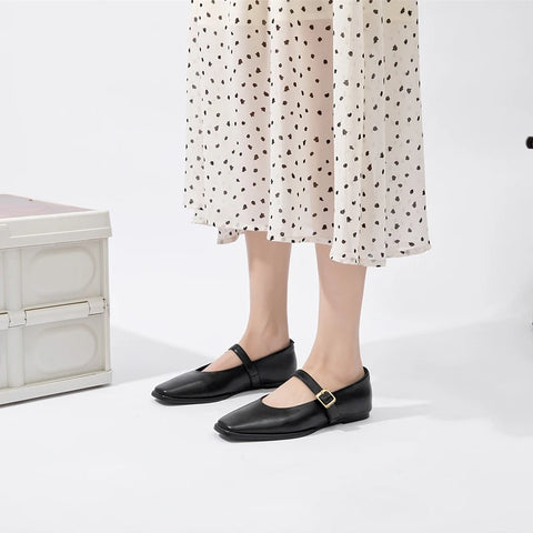 AIYUQI Mary Jane Shoes - Genuine Leather Ballet Flats for Women