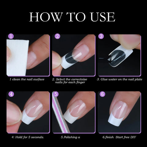 120pcs Clear Press on Nails DIY Set