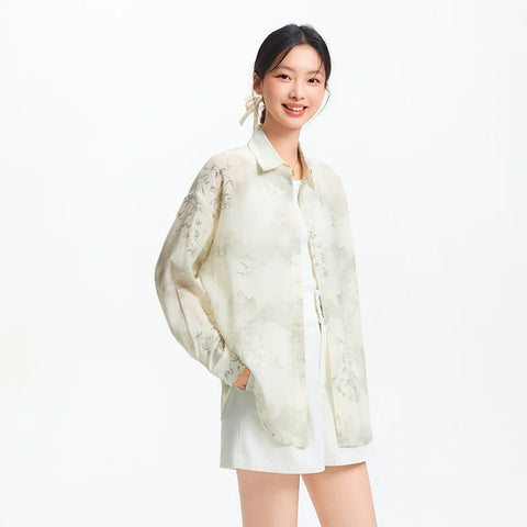 Semir Long Sleeve Shirt Dames - Oversized Artistieke Stijl