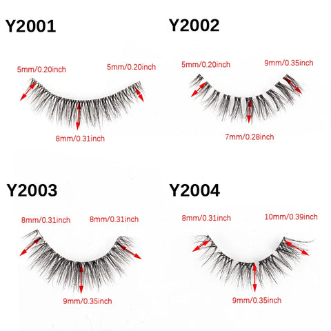 YSDO Natural Mink Eyelashes - 3/6/10 Pairs Wispy Faux 3D Lashes