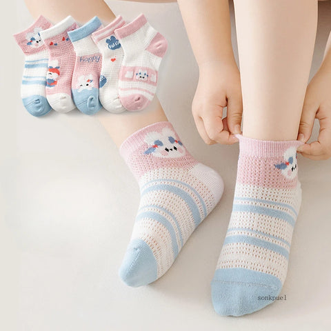 5 Pairs Children Socks - Breathable Travel Sports Socks