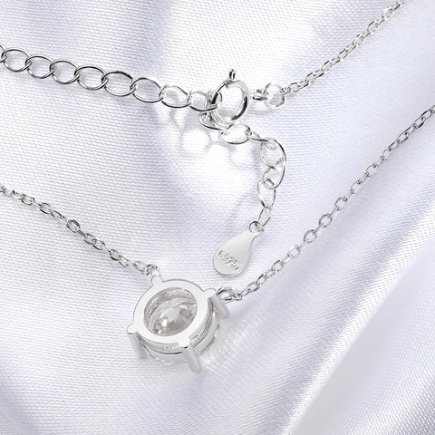Smyoue Witgouden Moissanite Ketting voor Dames