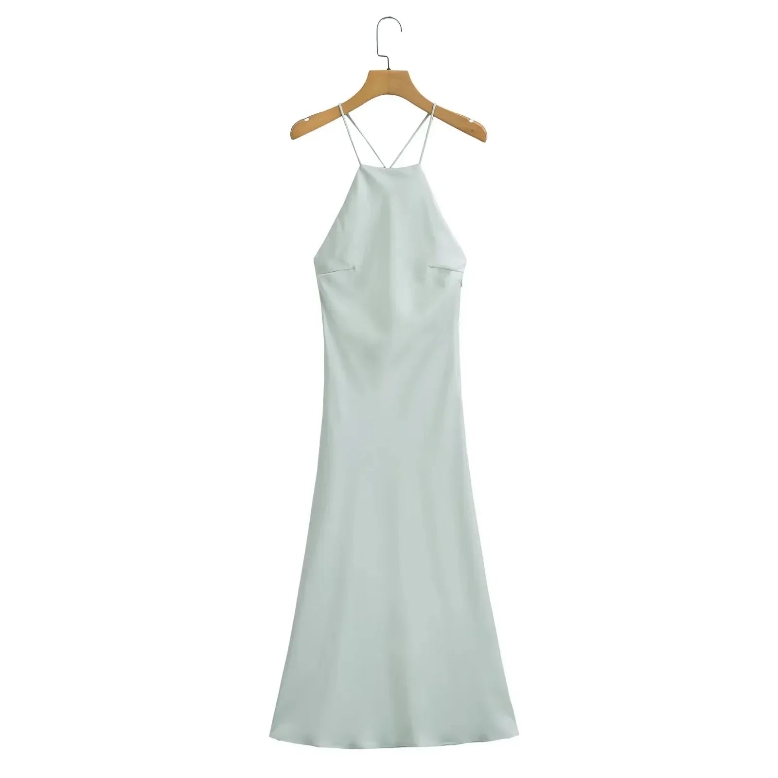 2023 Summer Women's Dress - Silk Satin Sleeveless Fashion