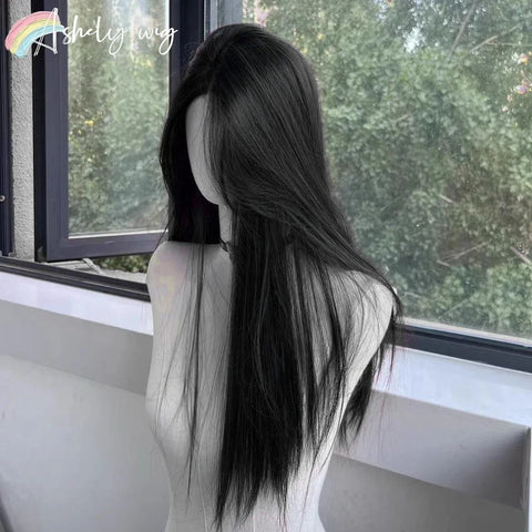 Long Black Straight Lace Front Wig for Women