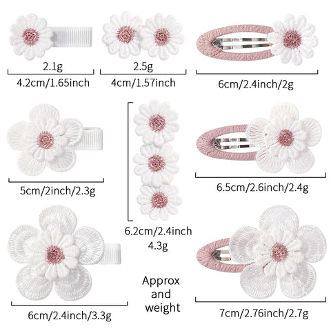 Set haarspeldjes met madeliefjes voor babymeisjes - schattige kanten haarspeldjes 