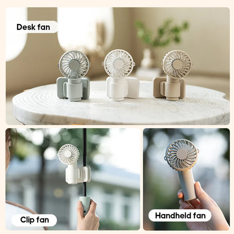 Portable Multifunctional Mini Clip Fan - USB Rechargeable Handheld Cooling Solution