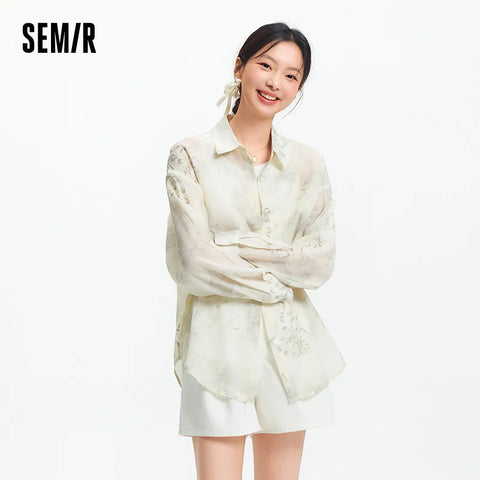 Semir Long Sleeve Shirt Dames - Oversized Artistieke Stijl
