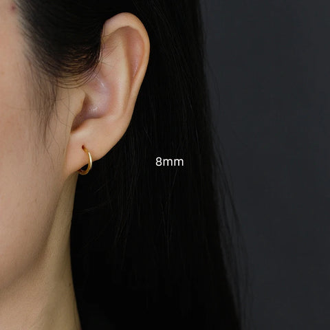 WANTME 925 Sterling Silver Simple Huggies Earrings