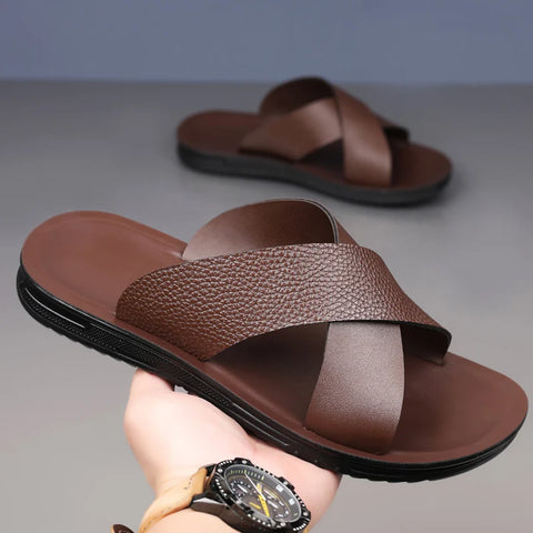 Men's Fashion Casual Leather Slides