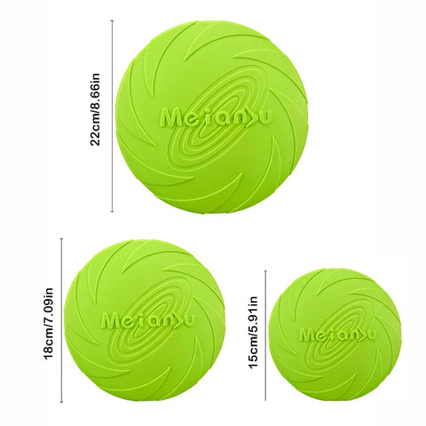 Silicone Flying Disc Dog Toy - Multicolor, Durable Chew Toy for Outdoor Fun