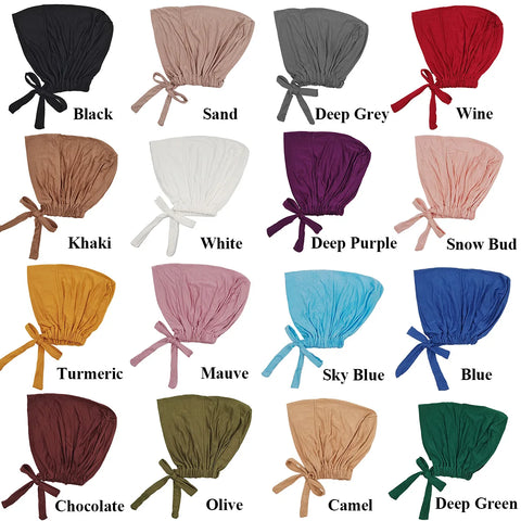 Soft Modal Muslim Turban Hat - Elegant Inner Hijab Caps for Women