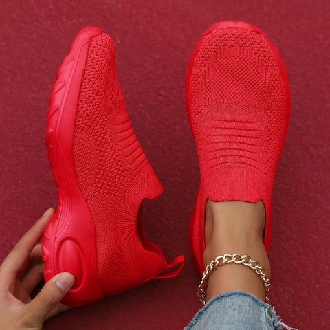 Rode casual sportschoenen voor dames 