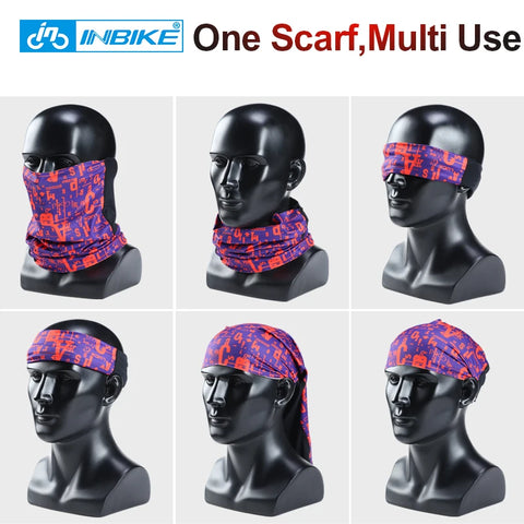 INBIKE Cycling Face Cover Scarf for Men - Breathable Sun & Wind-proof Neck Gaiter for Skiing and Fishing