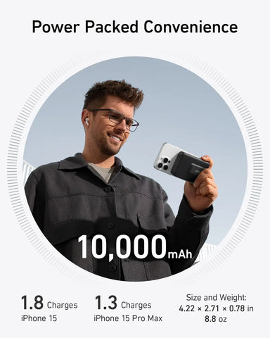 Anker MagGo 10000mAh Power Bank – Qi2 Magnetic 15W Fast-Charge