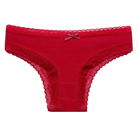 5 Pcs Women Cotton Lace Briefs - Sexy Low Waist Underwear M-XL