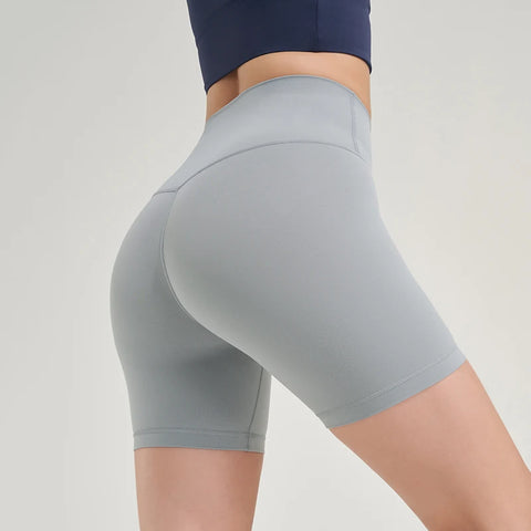 SOISOU Ribstof Yoga Shorts met Hoge Taille voor Dames