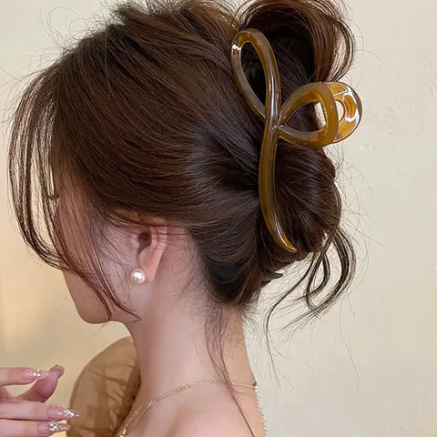 Elegant Jelly Color Bow Hair Claw - Stylish Hair Accessory for Women and Girls