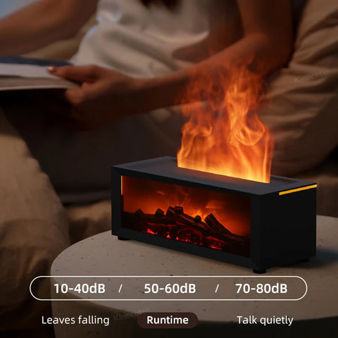 Creative Fireplace Air Humidifier Aroma Essential Oil Diffuser with LED Light & Remote Control