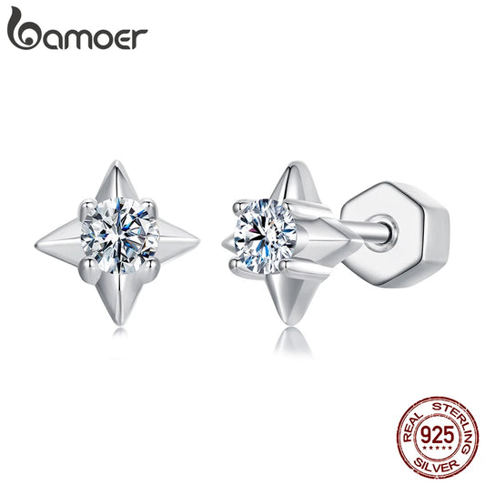 BAMOER Shining Star Moissanite Earrings