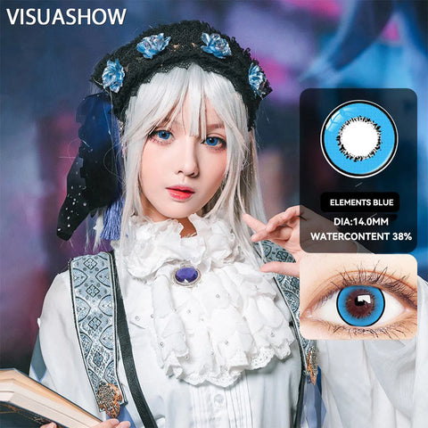 VISUASHOW Elements Blue Yearly Cosplay Contacts