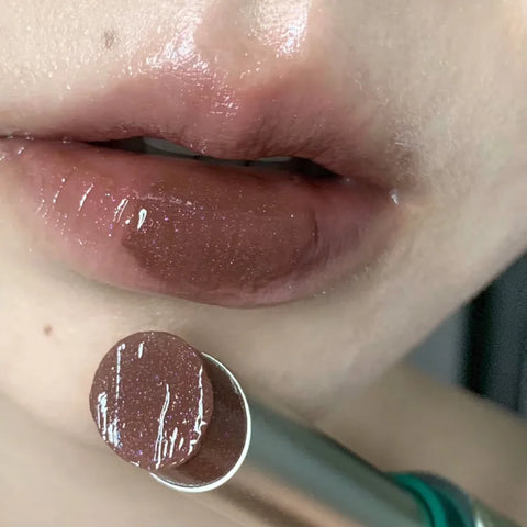 Punk Jelly Lipstick Mirror Lipgloss - Chocolate Brown Moisturizing Lip Tint