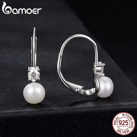 BAMOER Moissanite & Pearl Earrings