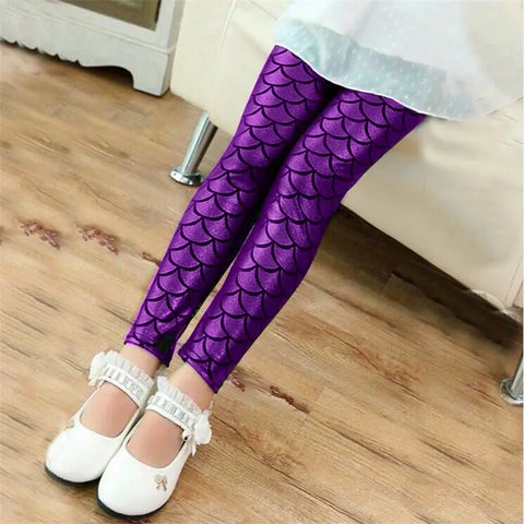 Colorful Fish Scales Leggings for Girls