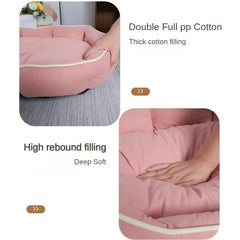 Cozy Dog Sofa Big Bed for Small Breeds - Fluffy Pet Accessory and Cushion